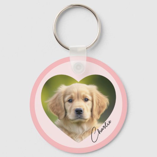 Porte-clés Photo de chien animal de compagnie à l'intérieur d (Recto)