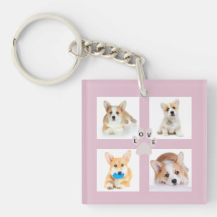 Porte-clés Photo de chien et empreinte de patte collège 4 ima