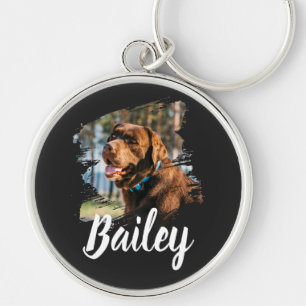 Porte-clés Photo de chien personnalisé avec nom