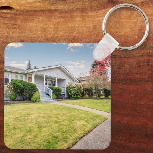 Porte-clés Photo de code QR noir (Verso)