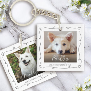 Porte-clés Photo de compagnie 2 Doodles Cœur Maman Enfant pré