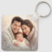 Porte-clés photo de couple avec un script élégant (Dos)