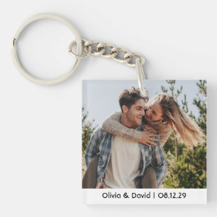 Porte-clés Photo de couple de mariage heureux