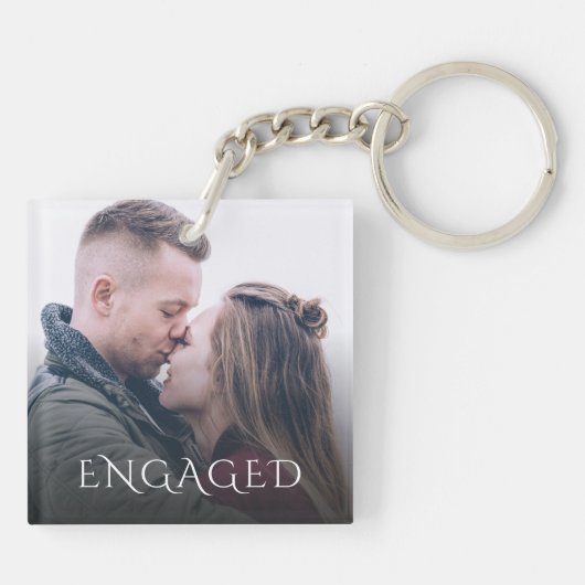 Porte-clés Photo de couple fiancé (Dos)