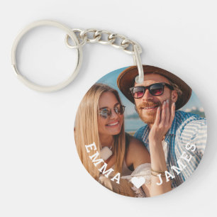 Porte-clés photo de couples avec noms personnalisé