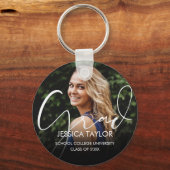Porte-clés Photo de diplômé moderne Script diplômé (Recto)