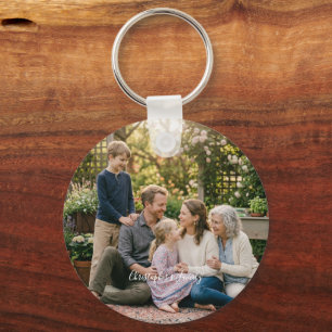 Porte-clés Photo de famille élégante personnalisée