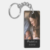 Porte-clés Photo de famille Script moderne Nom du monogramme (Devant gauche)