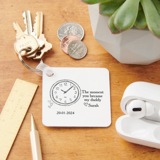 Porte-clés Photo de fête des pères avec date et message spéci (Bureau)