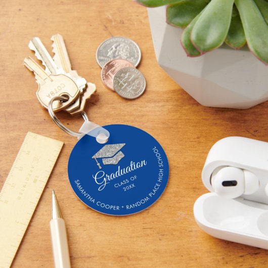 Porte-clés Photo de fin d'études 2024 Keepsaké bleu (Bureau)