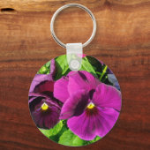 Porte-clés Photo de fleur de pensée violette (Recto)