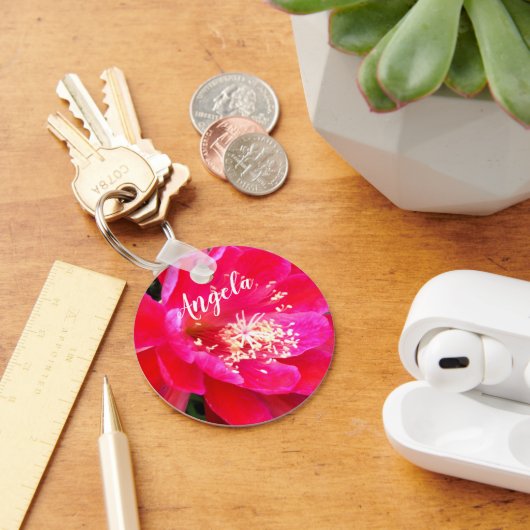 Porte-clés Photo de fleur rose tropicale (Bureau)