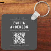 Porte-clés Photo de Graduation Moderne QR Code Info Carte de (Verso)