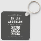 Porte-clés Photo de Graduation Moderne QR Code Info Carte de (Dos)