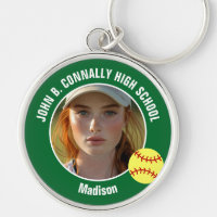 Photo de joueuse de softball verte Cadeau de lycée
