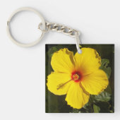 Porte-clés Photo de la fleur d'Hibiscus jaune (Devant)