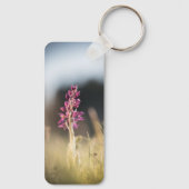 Porte-clés Photo de la nature sauvage de l'orchidée (Verso)