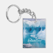 Porte-clés Photo de l'iceberg Antarctique avec texte (Devant gauche)