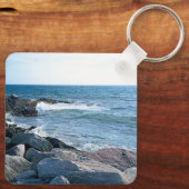 Porte-clés Photo de l'océan Atlantique avec des vagues éclata (Verso)