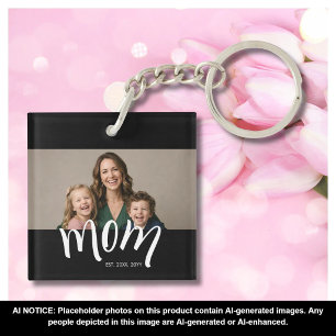 Porte-clés Photo de maman personnalisé Année de création Mode