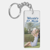 Porte-clés Photo de maman texte bleu marine (Devant gauche)