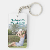 Porte-clés Photo de maman texte vert (Dos)