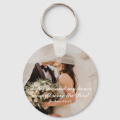 Porte-clés Photo de mariage avec Écriture chrétienne (Verso)