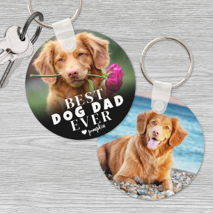 Porte-clés Photo de Meilleur Papa Chien pour Animal de Compag