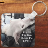 Porte-clés Photo de mignon chien Meilleur papa et Pal Jamais (Verso)