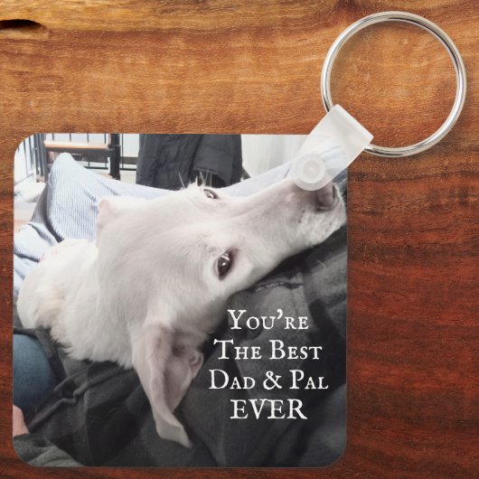 Porte-clés Photo de mignon chien Meilleur papa et Pal Jamais (Verso)