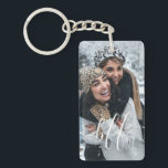 Porte-clés Photo de neige et texte de Noël meilleur ami<br><div class="desc">Créez votre propre photo de neige de Noël personnalisée et un porte - clé de texte blanc avec ce modèle porte - clé élégant,  moderne et simple. Ajoutez simplement vos photos et texte. Faites votre propre photo collage gardien parfait comme cadeaux personnalisés pour montrer votre amour.</div>
