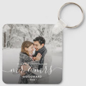 Porte-clés Photo de Noël Marié blanc Script (Dos)
