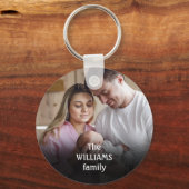 Porte-clés Photo de nom de famille personnalisé (Recto)