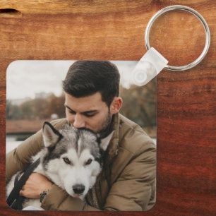 Porte-clés Photo de papa et chien