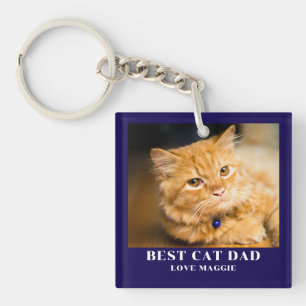 Porte-clés Photo de père de chat personnalisée