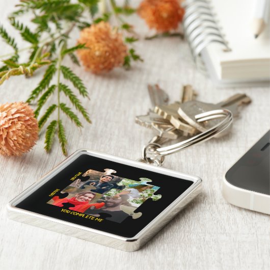 Porte-clés Photo de pièce de puzzle personnalisée Vous me com (Côté)