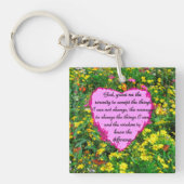 PORTE-CLÉS PHOTO DE PRIÈRE FLORALE JAUNE (Devant)