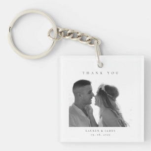 Porte-clés Photo de remerciement de mariage personnalisé