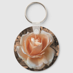 Porte-clés Photo de rose orange crémeuse artistique
