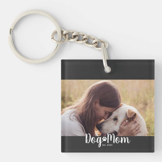 Porte-clés Photo de script de maman de chien établi (Devant)