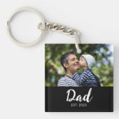 Porte-clés Photo de script moderne établi par papa (Devant)