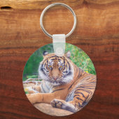 Porte-clés Photo de tigre étonnante (Verso)