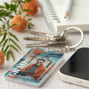 Porte-clés Photo D'Études Supérieures Sur Motif D'Art Abstrai