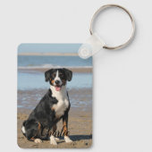 Porte-clés Photo deux personnalisées et nom (Verso)