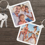 Porte-clés Photo Deux Photo Double Face Photo<br><div class="desc">Créez votre propre garde photo de famille personnalisée avec ce porte - clé à double face personnalisé, maintenant conçu avec une bordure blanche autour du bord pour un look propre et poli. Il dispose d'espace pour deux photos, une de chaque côté, afin que vous puissiez présenter des instantanés préférés de...</div>