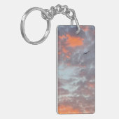 Porte-clés Photo d'oiseau volant nuages roses ciel (Devant gauche)