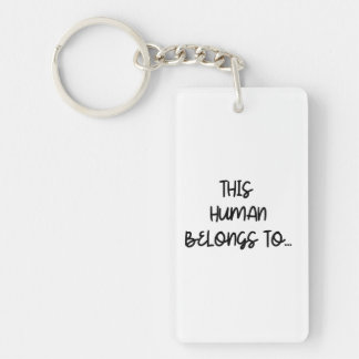 Porte-clés Photo Drôle Du Chat Cet Homme Appartient À