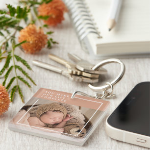Porte-clés Photo du bébé moderne   You Make My Life Complete 