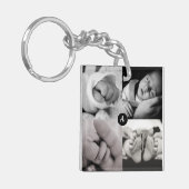 Porte-clés Photo du bébé Nom initial Date de naissance (Devant gauche)