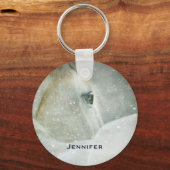 Porte-clés Photo d'un magnifique cheval blanc en hiver (Recto)